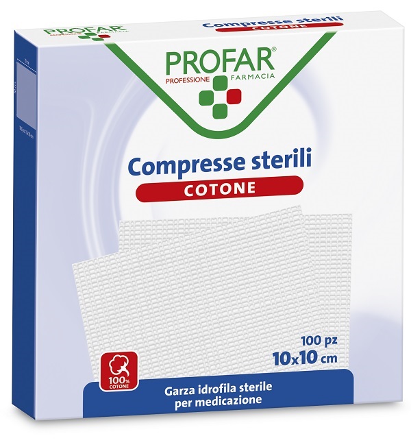 GARZA IDROFILA PROFAR COMPRESSA STERILE 10X10 CM 100 PEZZI