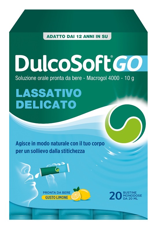 DULCOSOFT GO 20 BUSTINE DA 20 ML GUSTO LIMONE SENZA ZUCCHERO SENZA GLUTINE SENZA LATTOSIO