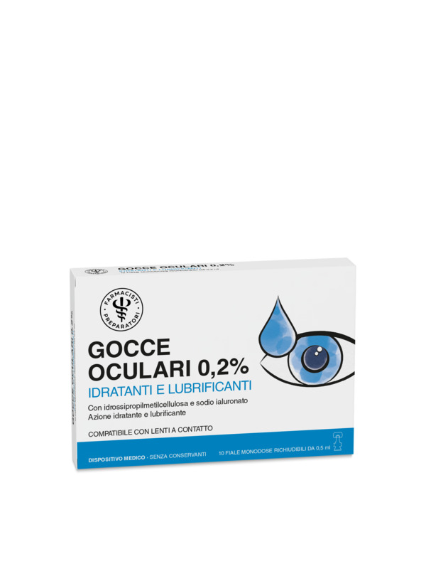 LFP GOCCE OCULARI STERILI A BASE DI IPROMELLOSA E SODIO IALURONATO IN 10 CONTENITORI MONODOSE DA 0,5 ML