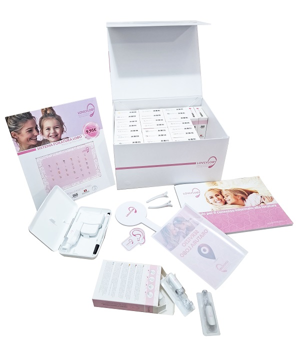 LOVLYLOBY STARTER KIT FORATURA LOBO CON ORECCHINO COCCINELLA SMALTATA